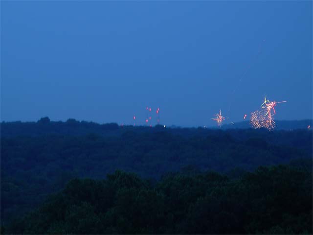 distant fireworks